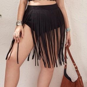 Black Fringe Shorts
